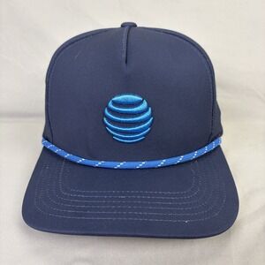 AT&T Hat Rope Snapback Unisex OSFA Navy Blue Corporate Logo Cap